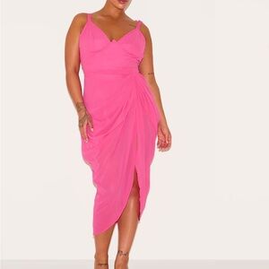 Pink underwire Draped Dress